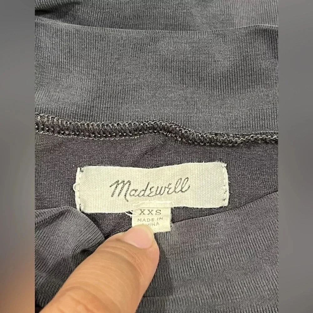 Madewell Women's XXS Sandwashed Gray Mock Neck Tank Jersey Dress - Picture 3 of 5
